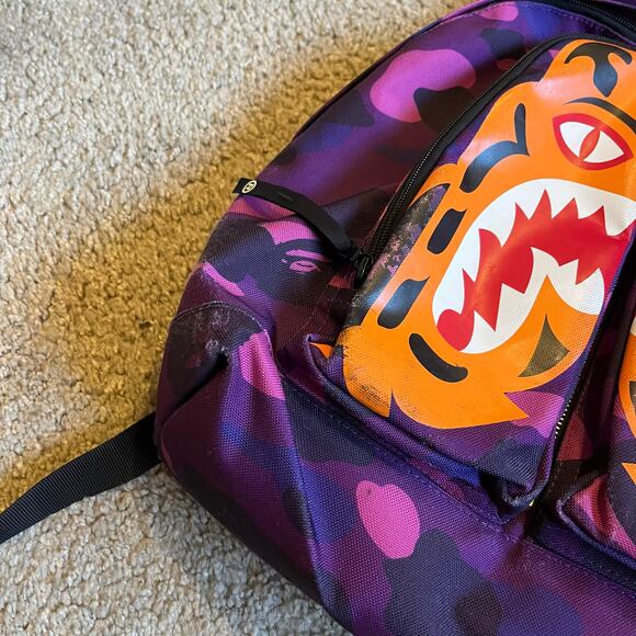 Authentic Bape 2000’s Purple Camo Tiger Backpack - Picture 3 of 6